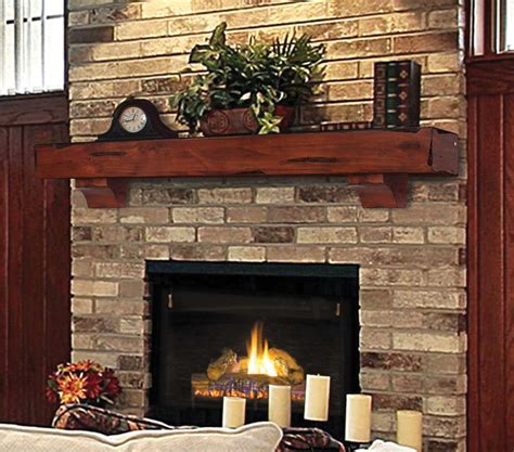 60" Sophisticated Rustic Cherry Distressed Pine Wood Mantel Shelf - Walmart.com