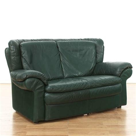 OVERSIZED DARK GREEN LEATHER SOFA 2 | Loveseat (Los Angeles) | Vernon, CA