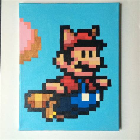 Tanooki suit Mario 8 bit Painting by Greg Kodysz | Saatchi Art