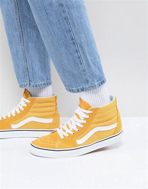 Vans SK8-Hi Sneakers In Yellow VA38GEQA0 | Vans shoes high tops, Yellow vans, Vans yellow