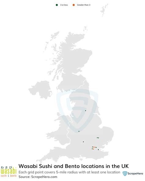 Number of Wasabi Sushi and Bento locations in the UK in 2024 | ScrapeHero