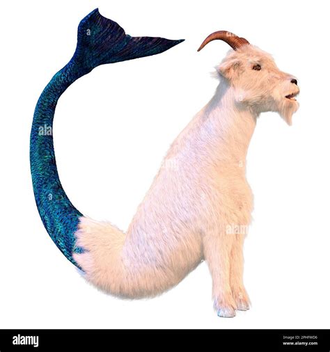 3D rendering of a capricorn, the sea goat star isolated on white background Stock Photo - Alamy