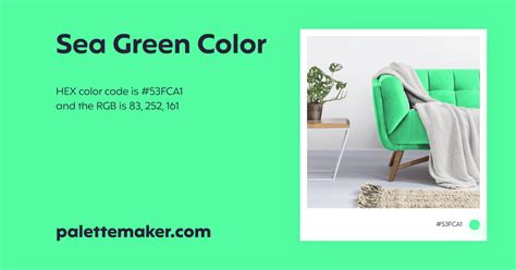 Sea Green Color - HEX #53FCA1 Meaning and Live Previews - PaletteMaker