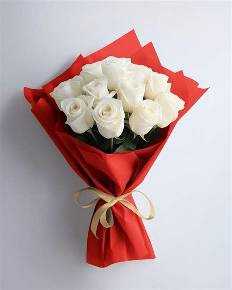 White roses in red bouquet | Premium Photo - rawpixel