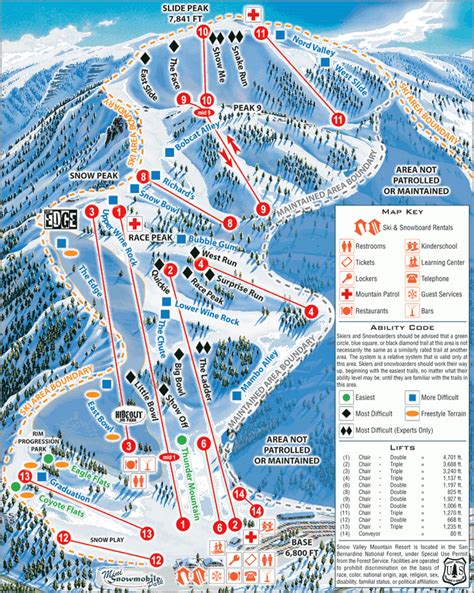 Snow Valley Trail Map • Piste Map • Panoramic Mountain Map