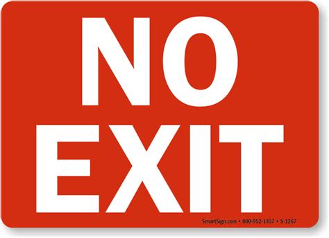 No Exit Signs, Exit Entrance Signs, SKU: S-1267