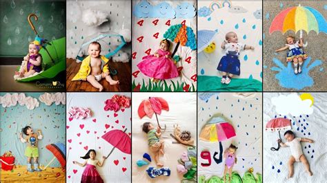 Monsoon Special Baby Photoshoot idea| How to|Monthly Baby photoshoot Rain theme|Monsoon ...