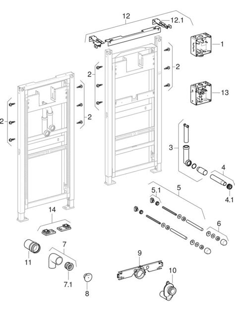 Spare parts for: Geberit Duofix frames for urinal, 130 cm | Geberit product catalogue