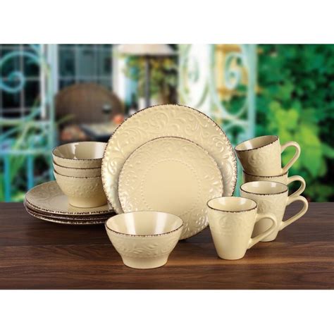 Lorren Home Trends Lorren 16 Piece Stoneware Dinnerware Set, Service for 4