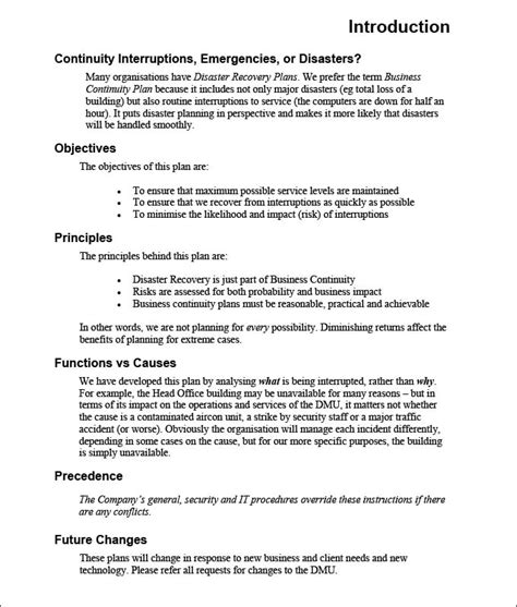 Business Continuity Policy Template