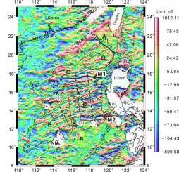 Map of total field magnetic anomalies. This map shows five major ...