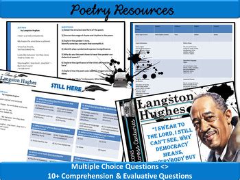 Langston Hughes Still Here Poem Study Resource by James Whitaker