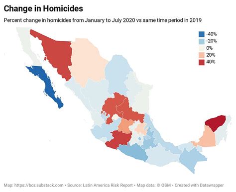 Two maps on Mexico's security situation -August 2020