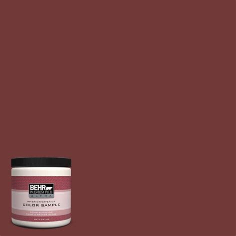 BEHR Premium Plus Ultra 8 oz. #UL110-1 Tuscan Russet Interior/Exterior Paint Sample-UL110-1 ...