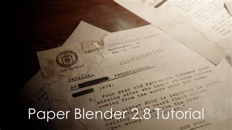 How to Create Realistic Paper in Blender 2.8 - YouTube