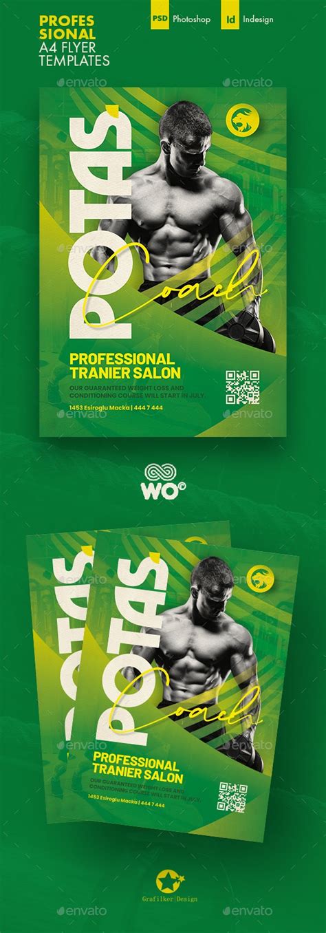 Fitness Trainer Flyer Templates, Print Templates | GraphicRiver