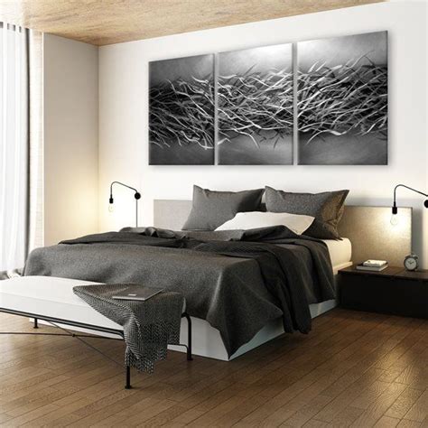 Silver-black Metal Wall Art Large 3 Pieces Modern Wall Art - Etsy ...