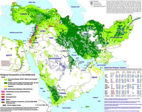 Map of Middle East Religions