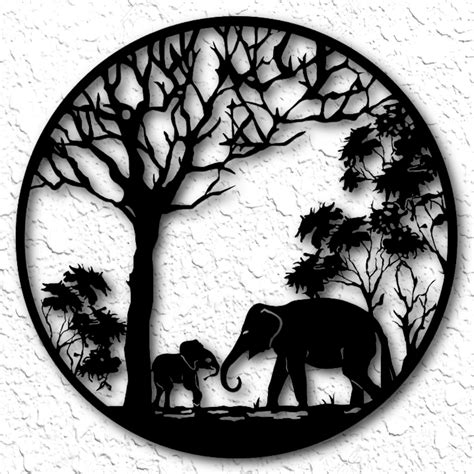 Fichier STL Eléphant safari art mural savannah décor mural・Design pour impression 3D à ...