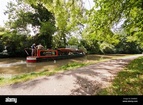 Narrow Boat doing River trips on the Grand Union Canal at Stoke Bruerne ...