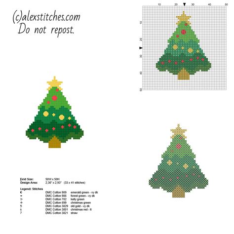 Small and simple cross stitch Christmas card with tree free pattern download | Cross christmas ...