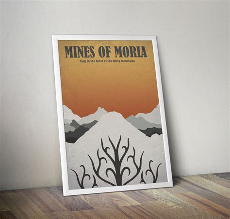 POSTER Lord of the Rings Moria Map Poster Travel Print Rohan Mordor Helms Deep The Shire Gondor ...