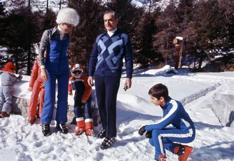 THE SHAH OF Iran with his family in St Moritz 1976 Switzerland Old Photo $8.50 - PicClick AU