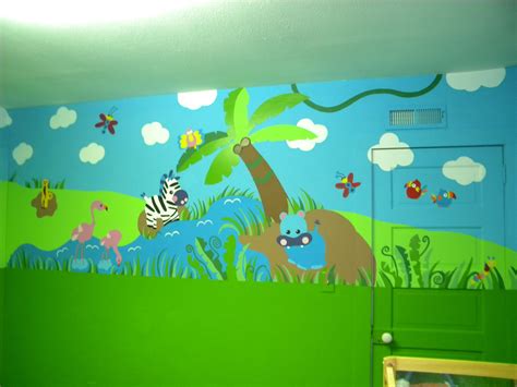 Daycare Jungle Mural - complete (wall 2) | Jungle mural, Mural, Kids bedroom