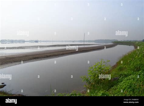 Panorama of the Sidoarjo mud or Lapindo mud is a hot mud eruption event, Sidoarjo in East Java ...