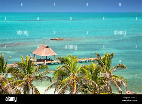 Isla Contoy, Mexico, bird eye view Stock Photo - Alamy