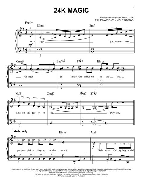 24K Magic | Sheet Music Direct