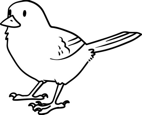 Cute bird line art | Free SVG