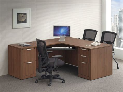 L Shaped Desk with Optional Drawers and Keyboard Tray - PL Laminate by ...