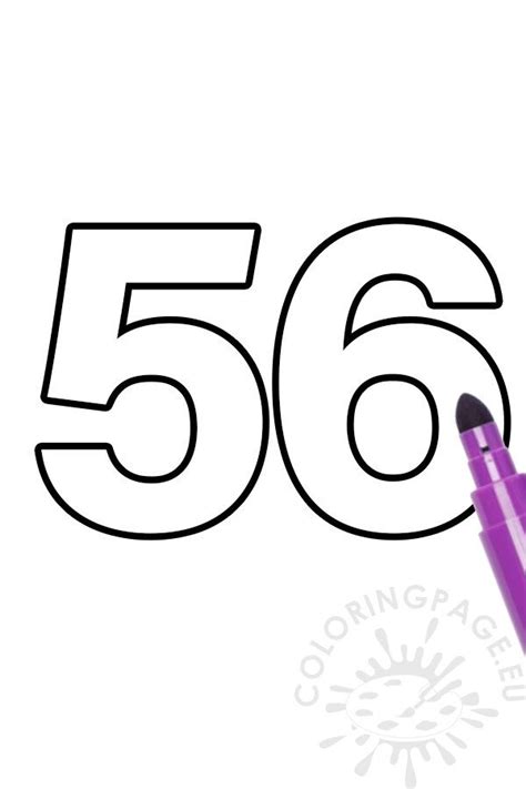 Free printable Number 56 | Coloring Page