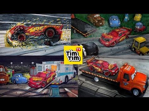 Draw CARS 3 LIGHTNING McQUEEN After Crash Scene - Compilation | Drawing and Coloring | Tim Tim ...