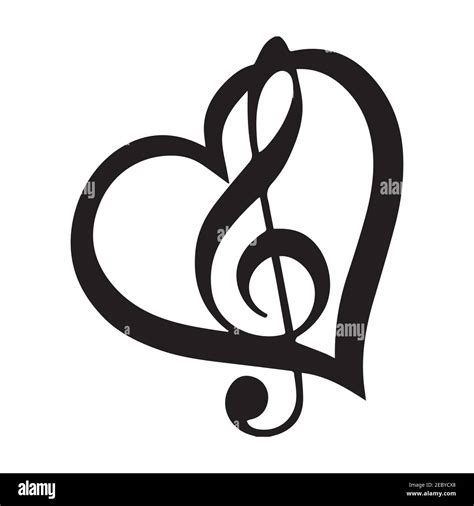 Bass and treble clef, heart, music, classic - vector Stock Vector Image & Art - Alamy