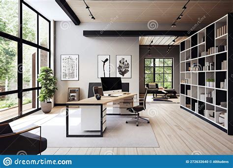 Modern, Open-plan Office with Sleek Furniture and Minimalist Decor ...