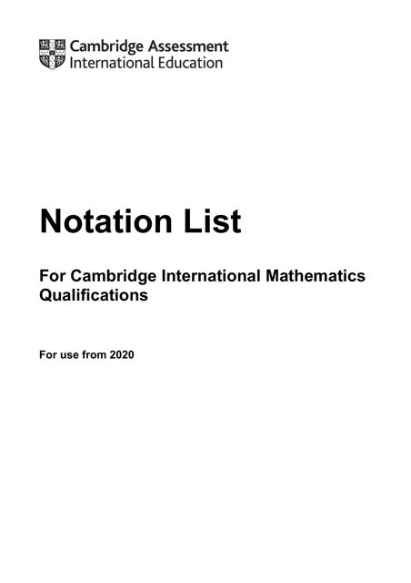 Mathematical Notation Cheat Sheet Download Printable PDF | Templateroller