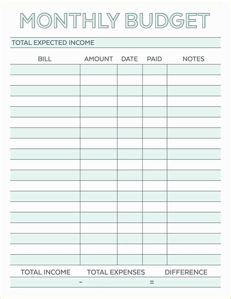 Monthly Bill Spreadsheet Template Free Of Monthly Bill organizer ...