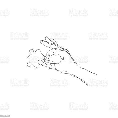 Continuous Line Drawing Jigsaw Puzzle Illustration Vector Stock Illustration - Download Image ...