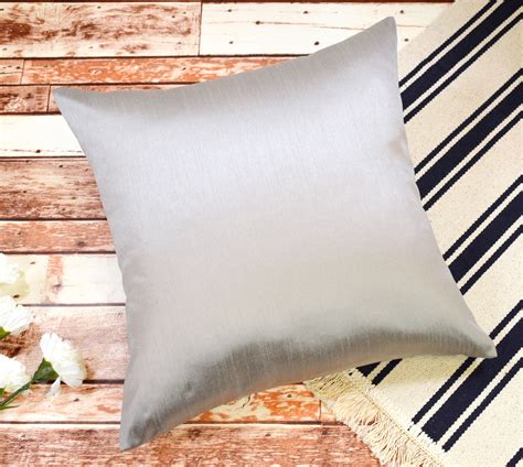 Aiking Home Solid Faux Silk Euro Sham / Pillow Cover 26 by 26 - Silver ...