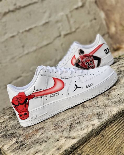 Michael Jordan/ Custom Shoes/ Nike AF1 Sneakers/Chicago Bulls/ | Etsy