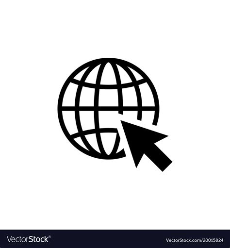 Go to web icon in flat style internet symbol Vector Image