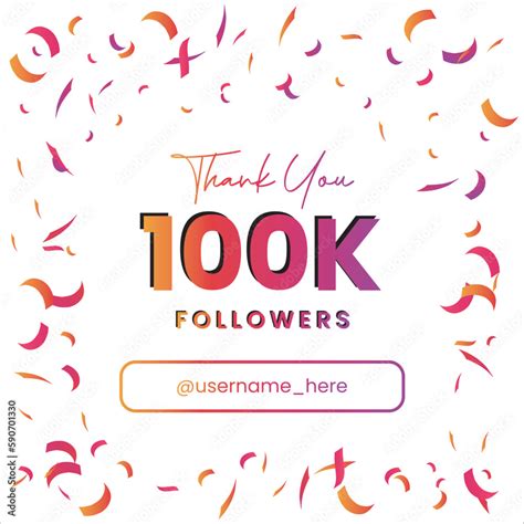 thank you 100k followers instagram banner post template Stock Vector ...