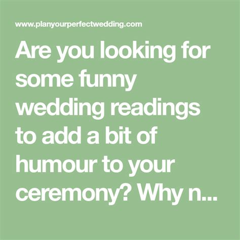 13 Funny Wedding Readings Guaranteed To Make Your Guests Laugh ...