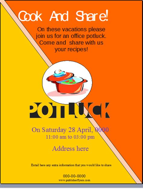 Office Potluck Flyer Template | Potluck invitation, Office potluck ...