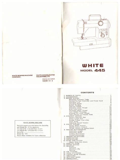 White 445 Sewing Machine Instruction Manual | PDF