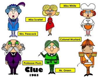 Characters from the Game Clue: A Collection of Clip Art by TheBookWrangler