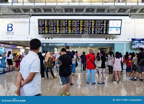 Passengers Arrival at Hong Kong International Airport Editorial Stock ...