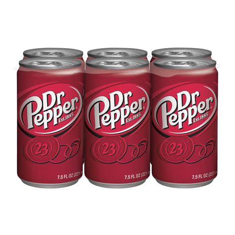 Dr Pepper Soda, 7.5 fl oz cans, 6 pack - Walmart.com - Walmart.com